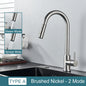 Black Pull-Out Kitchen Faucet Single-Handle Two-Function Deck-Mounted Mixer Hot and Cold