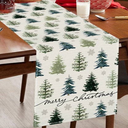 Christmas Tree Table Runner Merry Christmas Decoration 2025 Navidad Natal Xmas Gifts Snowflake Table Cover Happy New Year 2026