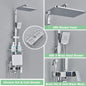 Black Digital Thermostatic Shower System 10-Inch (25.4 cm) Rainfall Head 4-Way Mixer with Digital Display, Slide Bar Shelf & Bidet Faucet