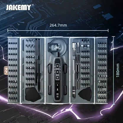 180-in-1 Precision Electric Screwdriver Set Magnetic Phillips Torx Hex Bits with LED Case