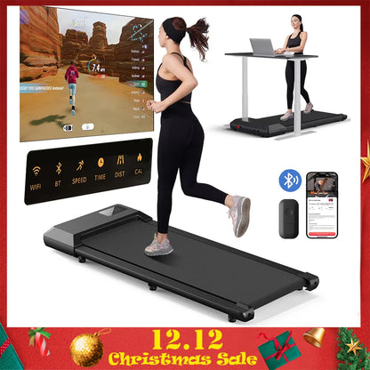 Under-Desk Treadmill 2.5HP — Quiet Walking Pad with App, Remote & LCD