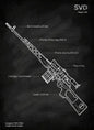 Weapons Blueprint Poster Black Board Guns Blueprint Wall Art Canvas Painting Military Enthusiast Home Room Wall Decor Gunfight