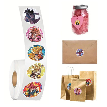 500pcs Anime Dragon Ball Sealing Stickers Guko Cute Cartoon Anime Stickers Round Diy Decor Album Diary Label Graffiti Sticker