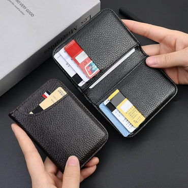 Slim PU Leather 9-Slot Card Holder Wallet - Mini Thin Credit Card Wallet for Men & Women