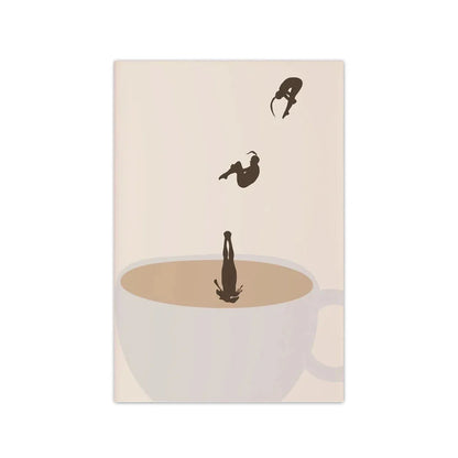 Retro Coffee Diving Poster Canvas Wall Art | Good Morning Coffee Print