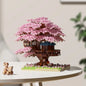 Pink cherry tree house building micro-particle building block classic model girl series difficult assembly toys