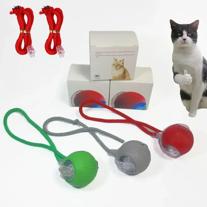 Rechargeable Interactive Cat Ball with Tail 1-3 Pack Automatic Rolling Pet Toy Imitates Mouse