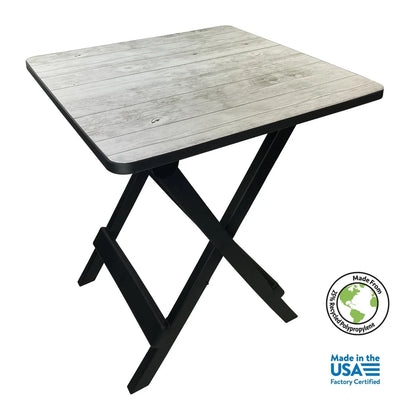 19-Inch Folding Side Table Portable Adjustable Height Outdoor Camp Table Lightweight Collapsible Plastic