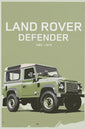 L-and-R-over Defender 90 Offroad Poster Classic Retro Automotive Poster Canvas Prints Classic Off-road Vehicle Aesthetic Print