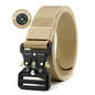 Unisex Tactical Nylon Canvas Belt with Compass, Durable Outdoor & Jeans Belt 1.5 in (3.8 cm) Wide