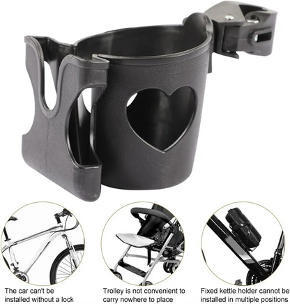 Stroller Cup & Phone Holder 2-in-1 Pram Pushchair Bottle Accessory