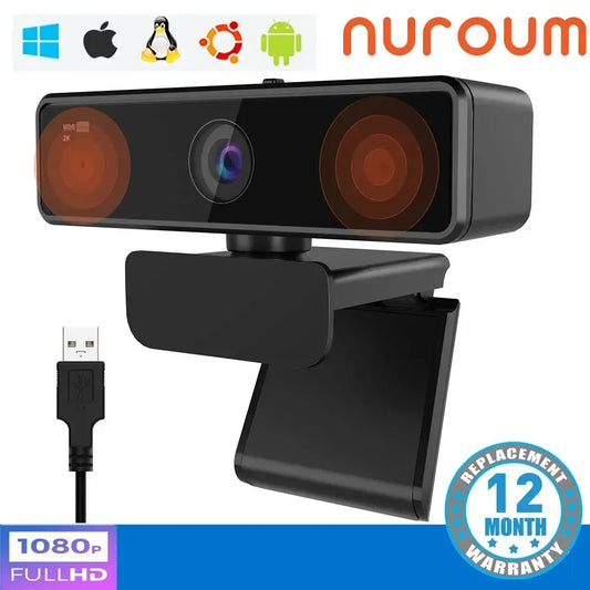 USB 1080p HD Webcam with CMOS Sensor, 4MP Photo Support — Plug-and-Play Camera for Streaming & Video Calls