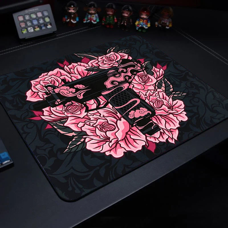 Cute Tiger Small Gaming Mouse Pad with Wrist Rest — Non-Slip Rubber Base, Anime Cartoon Desk Mat