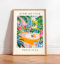 Black cat on toilet, Bathroom wall art, Matisse poster, Funny bathroom decor, Pink tropical decor
