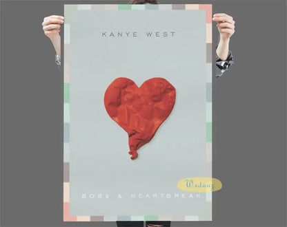 American Pop Rapper Kanye West Poster Hip Hop Singer Music Album Cover For Room Living Home Wall Art Decor Canvas Print Pictures