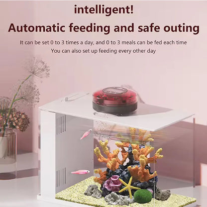 Automatic Aquarium Fish Feeder – USB Rechargeable Food Dispenser with Timer & LCD, 200g (7.1 oz)