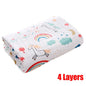 4-Layer Cotton Gauze Baby Bath Towel & Swaddle Blanket 70 x 90 cm (27.6 x 35.4 in) – Soft Newborn to Toddler Washcloth