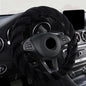 Fluffy Plush Steering Wheel Cover 38 cm (15 in) Pink, Warm Non-Slip Grip, Easy Install