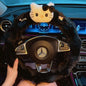 Kawaii Cat Plush Steering Wheel Cover – Winter Warm Soft Car Wheel Cover, Cute Interior Accessory