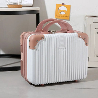 14-Inch Mini Travel Makeup Case — Hard Shell Cosmetic Organizer with Password Lock