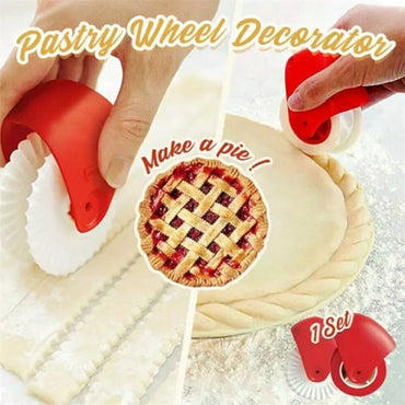 Pastry Lattice Wheel Cutter - Plastic Roller for Pie, Pizza & Pasta