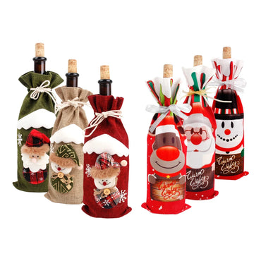 Christmas Wine Bottle Cover Merry Christmas Decorations For Home 2024 Christmas Ornament Xmas Navidad Natal Gifts New Year 2025