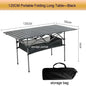 Portable Aluminum Alloy Folding Camping Table - Lightweight Roll-Up Picnic Table, Seats 6