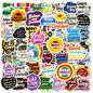 50PCS Inspirational Text Graffiti Stickers Colorful Healing English Stationery Decoration Stickers