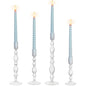 3-Piece Glass Taper Candle Holders and Flower Vases for Wedding Table Centerpiece