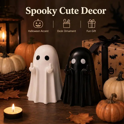 Halloween Ghost Tabletop Figurine, White or Black