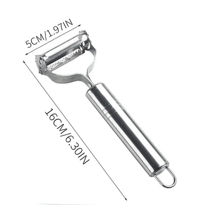 Stainless Steel Double-Head Vegetable Peeler - Multi-Function Fruit & Melon Peeler