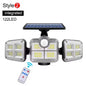 4-Head Outdoor Solar Motion Sensor Light – 122 LED Floodlight, 3000 Lumens, 270° Wide-Angle IP65 Waterproof Security Lamp