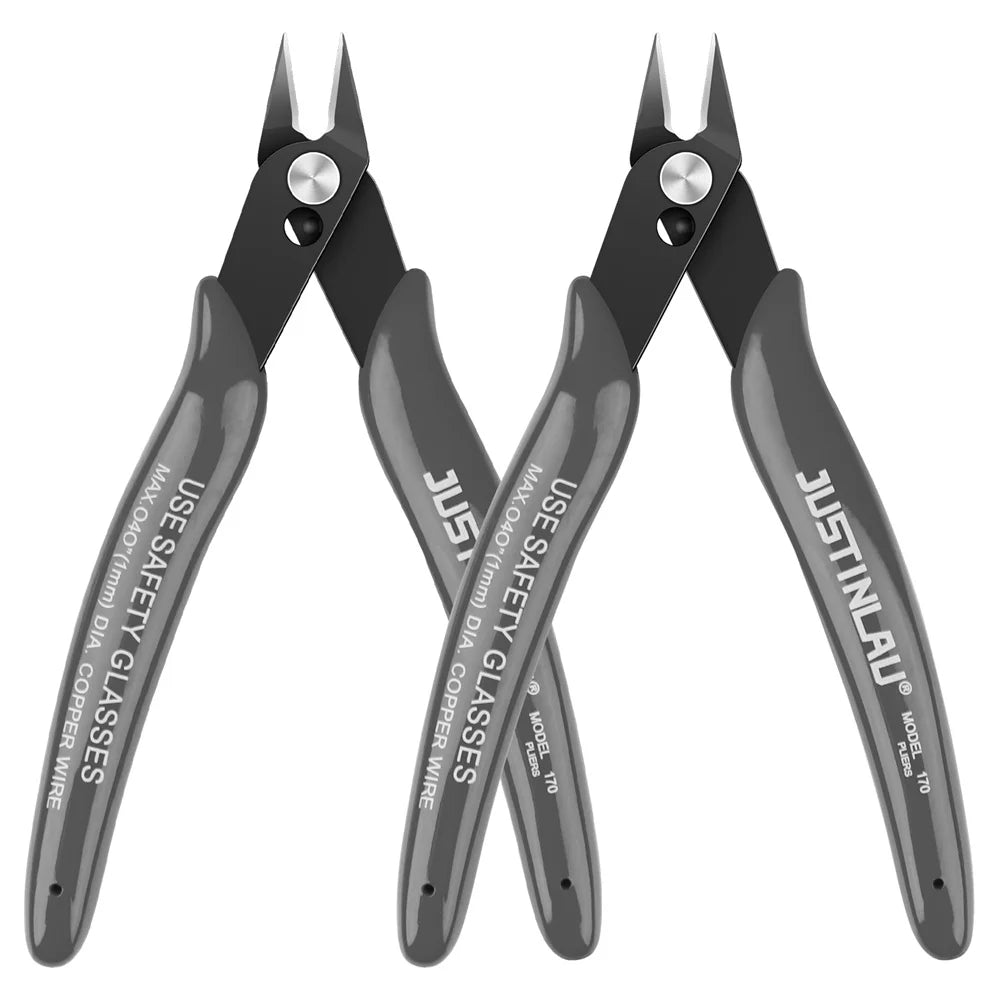 2-Pack Mini Flush Cutting Pliers – Precision Diagonal Wire Cutters for Electrical & Metal Work, Left-Handed