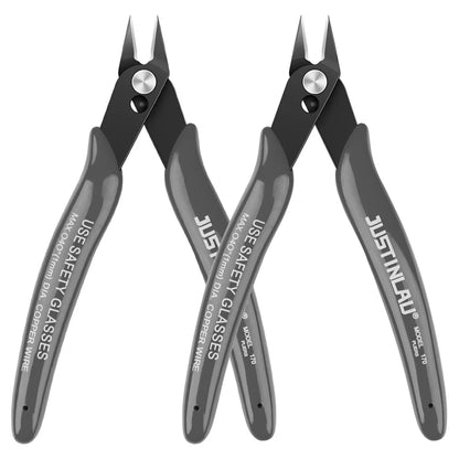 2-Pack Mini Flush Cutting Pliers – Precision Diagonal Wire Cutters for Electrical & Metal Work, Left-Handed