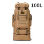 Tactical Mountaineering Backpack 80L / 100L (≈21 / 26 US gal) – Large Hiking, Camping & Travel Rucksack with Molle, Oxford Polyester