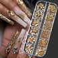 100/50cm Luxury Crystal Chain Nail Charms - 1.5/2mm Clear & AB Diamond Nail Art Decoration