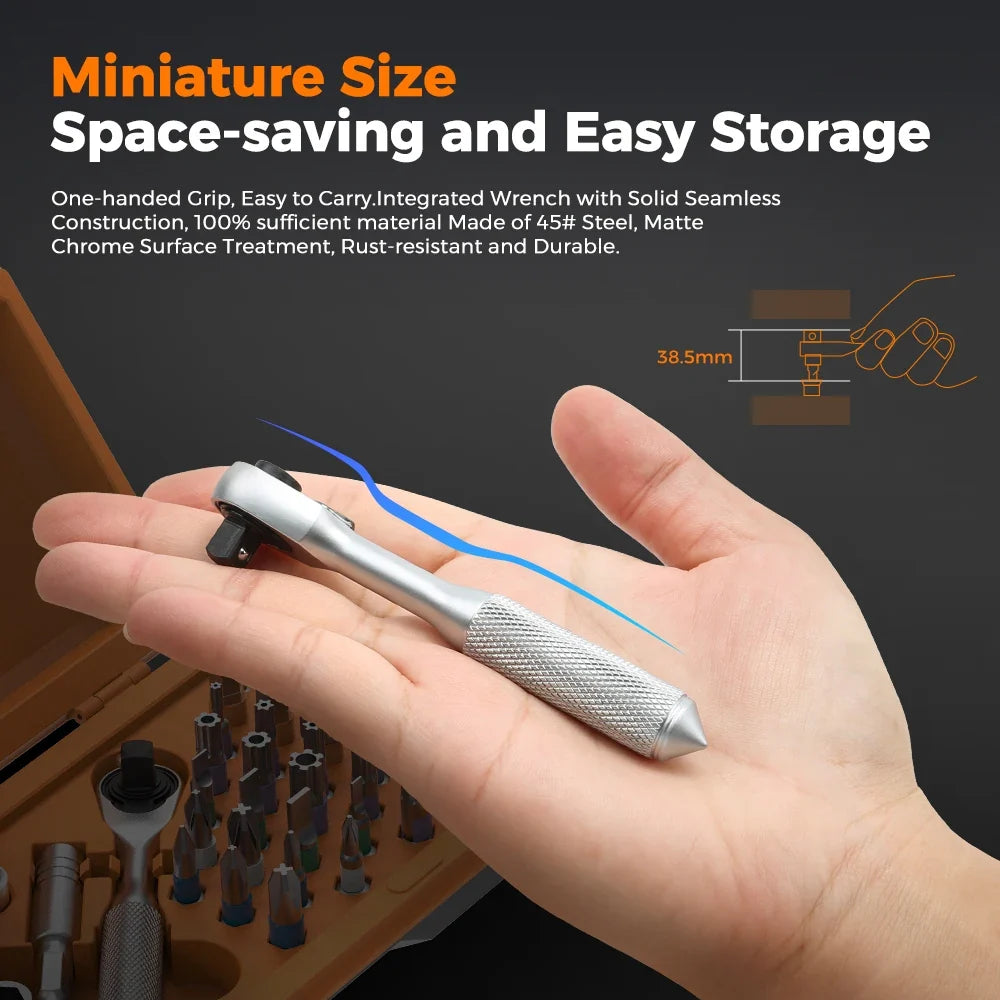 42 in 1 Ratchet Screwdriver Precision Wireless Cordless Magnetic Small Handle Portable Manual Hand Tool Kit for Household Repair