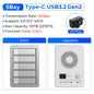 5-Bay 10Gbps SATA HDD & SSD Docking Station, 2.5"/3.5" USB 3.2 Gen2 Type-C Enclosure with Daisy Chain & 150W Power
