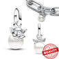 Sparkling Star Mini Dangle Charm - 925 Sterling Silver Green Heart Charm for Me Bracelet, Zircon & Crystal Accent, Customizable Girl Party Jewelry
