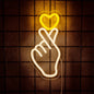 Finger Led Neon Sign, Hand-Than-Love Icon, Girls' Dormitory Decor, Bar, Wedding, Proposal Party Wall Lamp, Christmas Gift.