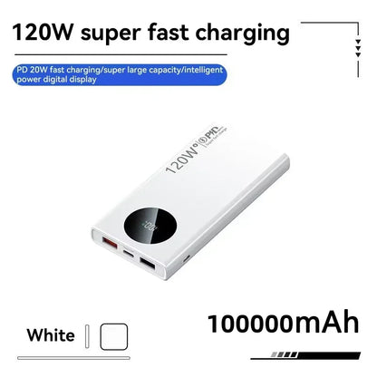 500000mAh Power Bank 120W Super Fast Charging PD20W Dual Way Digital Display Airplane Safe CCC For iPhone Samsung Xiaomi