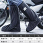 Black Waterproof Rain Boot Shoe Covers with Reflector – High-Top Bike & Motorcycle