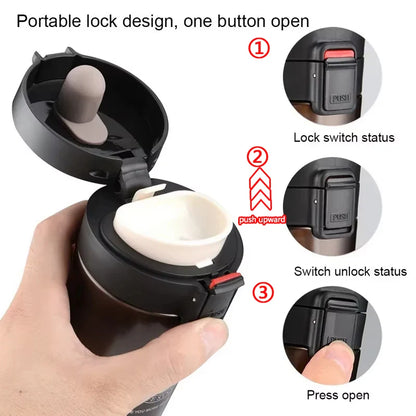 0.5L Thermal Mug Double Wall 304 Stainless Steel Coffee Cup Vacuum Flask Thermos Water Bottle Tea Coffee Leak-proof Thermos Mug
