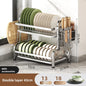 stainless steel Dish Dryer Rack,Compact Kitchen Dish Rack,Screeper Set,Large Rust Proof Dish Screeper With Utensils Holder
