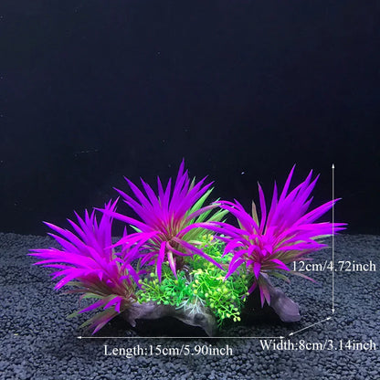Artificial Aquarium Plants — Plastic Underwater Decorations for Fish Tanks, Realistic Aquarium Decor