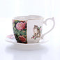 Luxury Porcelain Mug with Saucer & Tray - European Retro Afternoon Tea Coffee Cup