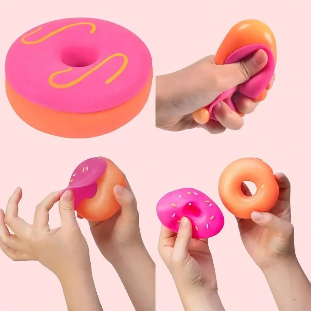 Donut Sensory Fidget Toy – Soft Silicone Stress Relief Squeeze Toy, Random Color