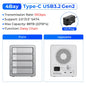 5-Bay 10Gbps SATA HDD & SSD Docking Station, 2.5"/3.5" USB 3.2 Gen2 Type-C Enclosure with Daisy Chain & 150W Power