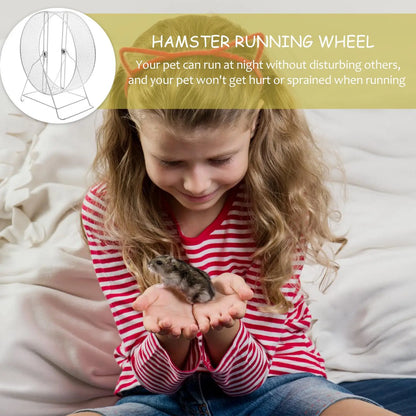 Silent Iron Exercise Wheel for Hamsters Quiet Small Pet Running Wheel with Stand