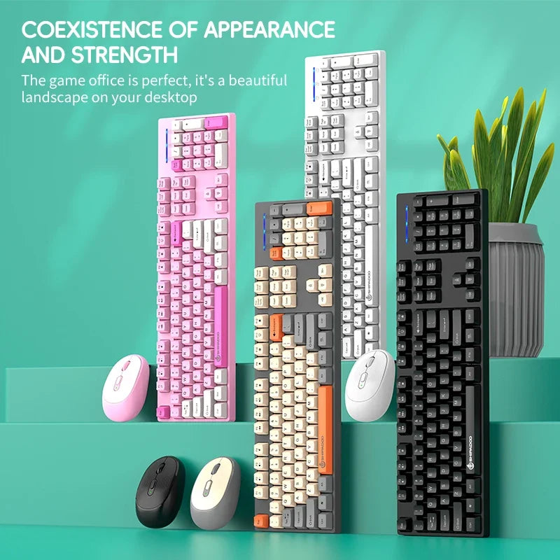 Shipadoo Wireless Gaming Keyboard and Mouse Combo for Laptop, Desktop, and Office Use